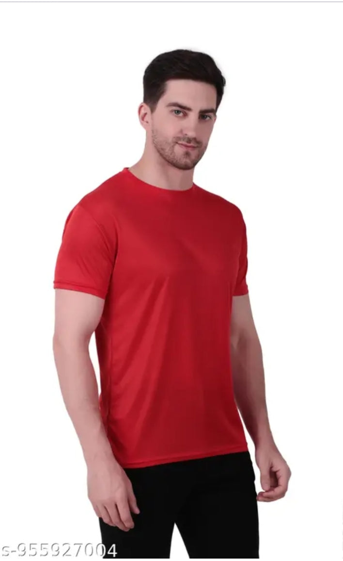 Men Solid Round  Neck Half Sleeve T-Shirt Combo Pack of 3 (Black, White,Red)955927004