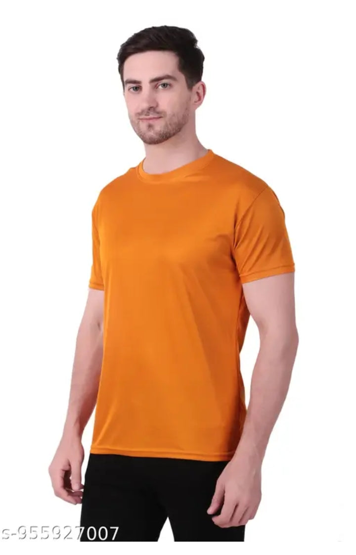 Men Solid Round Neck Half Sleeve T-Shirt Combo Pack of 3 (Yellow, White, Mustard ) 955927007